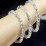 pulsera de tenis de moissanita de 3-6,5mm para mujer, cadena de tenis de moissanita Original de Plata de Ley 925 para hombre, nuevo 2025 6