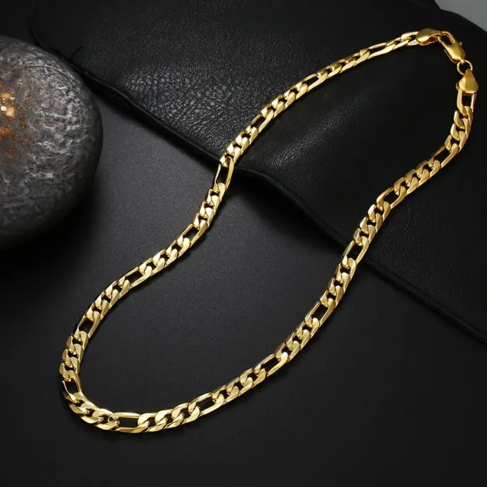 🔝 Collar "Noble Curb 6mm" – Cadena Lateral en Oro 18K Luxury 1