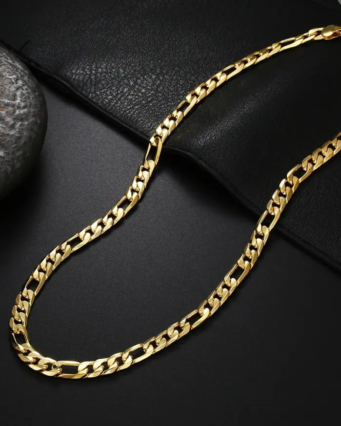🔝 Collar "Noble Curb 6mm" – Cadena Lateral en Oro 18K Luxury 1