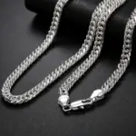 Collares de plata de ley 925 para hombres y mujeres, cadena de 6MM de ancho, joyería de moda, regalo de vacaciones, fiesta de boda, 50-60cm 2