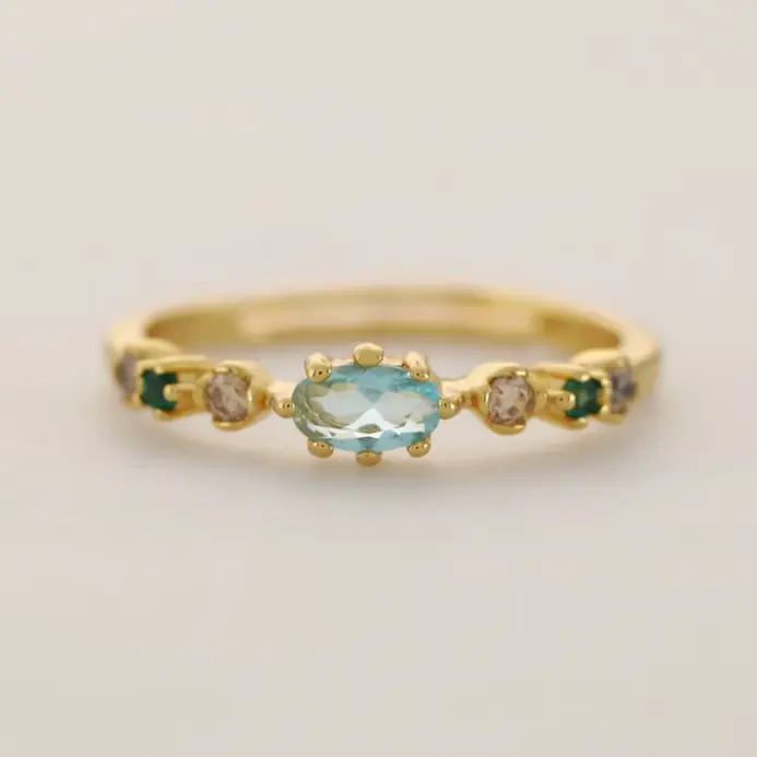 Anillo de plata de ley S925 para mujer: circón de arte brillante con incrustaciones, chapado en oro de 18 quilates, joyería de regalo elegante 1