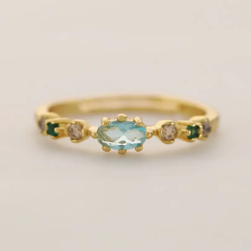 Anillo de plata de ley S925 para mujer: circón de arte brillante con incrustaciones, chapado en oro de 18 quilates, joyería de regalo elegante 1