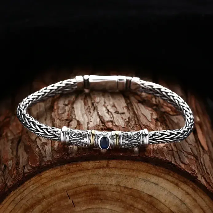 🌿 Pulsera "Tang Dynasty Legacy" – Plata Retro de 5mm 2