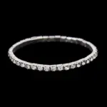 Nueva Pulsera elástica de una sola fila de cristal CZ pulsera de novia brazalete brillante para mujer joyería mejor amiga boda señora Pulsera 3