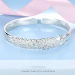 Nueva pulsera elegante de Plata de Ley 925 con apertura de pavo real, brazaletes para mujer, accesorios de moda para fiesta y boda, regalo de joyería 4