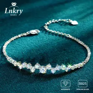 Lnkry-pulsera de moissanita de 5mm, 3,5mm y 2,5mm, pulseras de cadena ajustables de plata originales con certificado 925 para mujer, joyería minimalista 1
