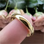 Anillos de carburo de tungsteno para boda, Color dorado clásico, 2mm, 3mm, 4mm y 5mm, joyería de regalo, banda pulida con cúpula 1