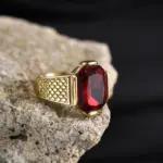R3351g Anillo de joyería con piedras preciosas de acero inoxidable vintage de alta calidad para hombre 1