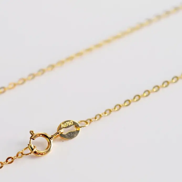 ✨ Collar "Luminous AU750" – Oro Sólido 18K de Alto Brillo 1