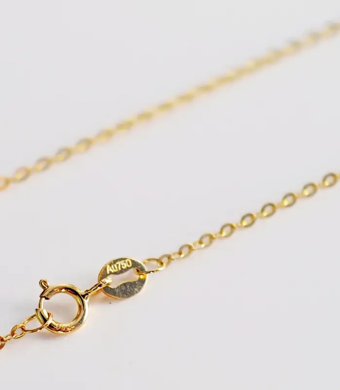 ✨ Collar "Luminous AU750" – Oro Sólido 18K de Alto Brillo 1