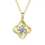 Collar con colgante de moissanita para mujer de oro 100% auténtico de lujo de 18 quilates 5
