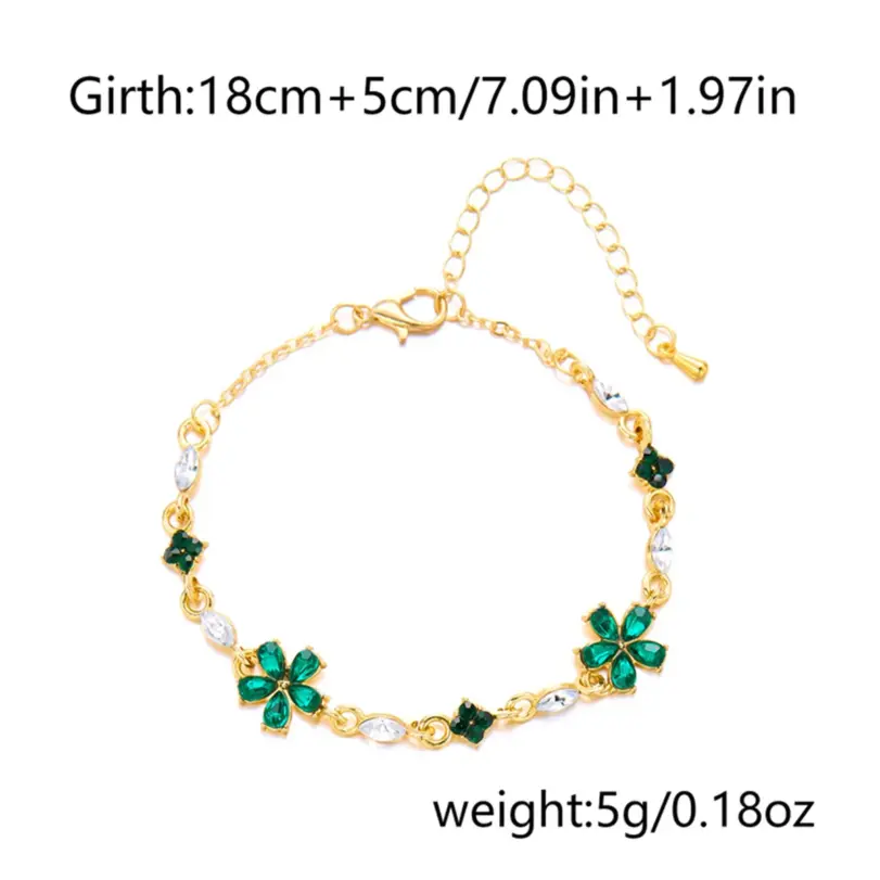 🌺 Pulsera "Jardín de Fuego" – Flores de Cristal Rojo y Oro de 18Kde boda de lujo 6