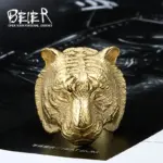 Beier, nueva tienda, anillo de acero inoxidable 316L, anillo de cabeza de tigre dominante de alta calidad, Animal para hombre, joyería de motorista LLBR8-161R 2