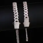 Pulsera de moissanita 925 de 5/6/8/10MM de ancho para mujeres y hombres, pulsera de cadena cubana VVS de Plata de Ley, joyería de Hip Hop Unisex 3