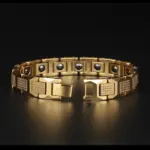 En ventas, pulsera de hombre de acero de tungsteno pulido alto, regalos, pulseras para mejores amigos para hombres con piedra magnética de germanio negro saludable 3