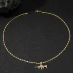 Collar de lujo con colgante exquisito de oro puro 24K 9999 con diamantes, estilo hip-hop para hombre. 2