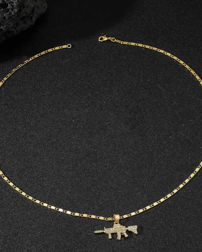 Collar de lujo con colgante exquisito de oro puro 24K 9999 con diamantes, estilo hip-hop para hombre. 2