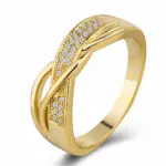 Anillo de compromiso de diamante modelo de cinta creativa nuevo anillo de gran oferta de oro amarillo de 18k 1
