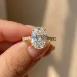 Preciosos anillos de piedra ovalados brillantes de circón de Plata de Ley 925 para mujer, regalo de compromiso, boda, joyería fina de lujo de alta calidad 4
