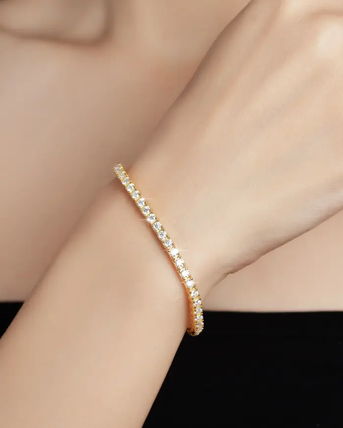 pulsera de tenis de moissanita de 3-4mm, Plata de Ley 925, diámetro completo GRA Sier, joyería para fiesta y boda, pulseras para mujer y hombre 1