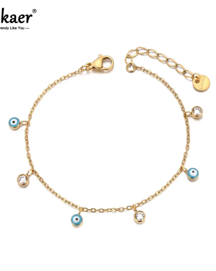 🧿 Pulsera "Mística Vintage" – Ojo Turco, Acero Inoxidable y Oro 18K (PVD) 1