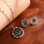 Collar ligero de lujo de la serie estrella de acero y titanio para mujer, collares con colgante de astronauta, Color dorado, planeta, Luna, regalos de joyería 7 Collar ligero de lujo de la serie estrella de acero y titanio para mujer, collares con colgante de astronauta, Color dorado, planeta, Luna, regalos de joyería 7