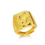 Oro de 24 quilates, anillo de dragón de oro macizo AU999, boca abierta audaz, hombre moderno y elegante 5