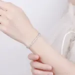 Pulsera de plata de ley 925 con circonita elegante para mujer, cadena de cristal de tenis, moda Noble, compromiso, boda, Glam 2