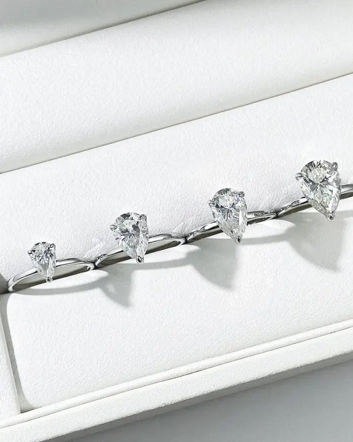 Anillos de moissanita OEVAS de 1-4 quilates, color D, con forma de gota de agua, para mujer, plata de ley 925, brillantes, para bodas y fiestas, joyería fina al por mayor 2