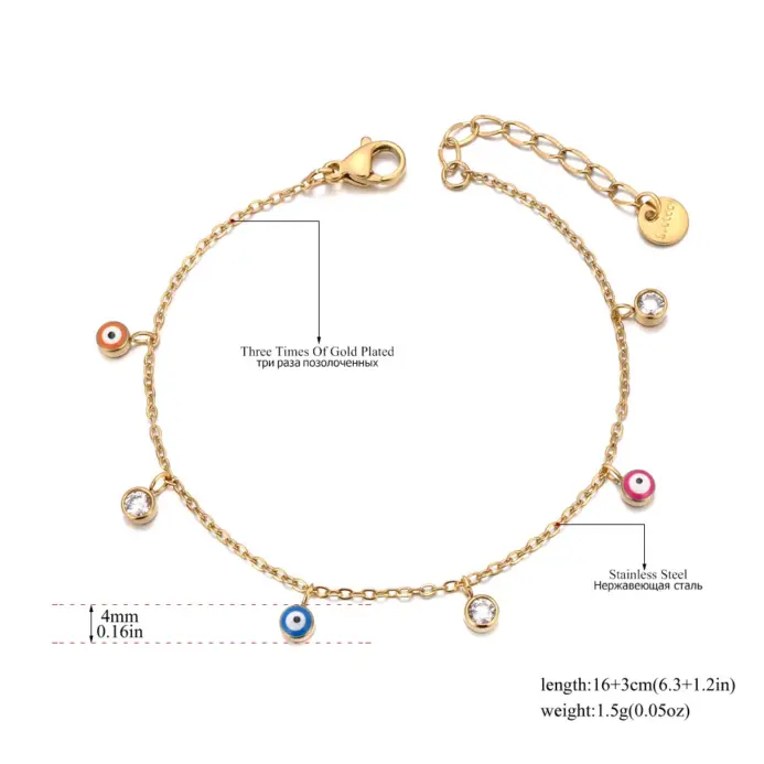 🧿 Pulsera "Mística Vintage" – Ojo Turco, Acero Inoxidable y Oro 18K (PVD) 2