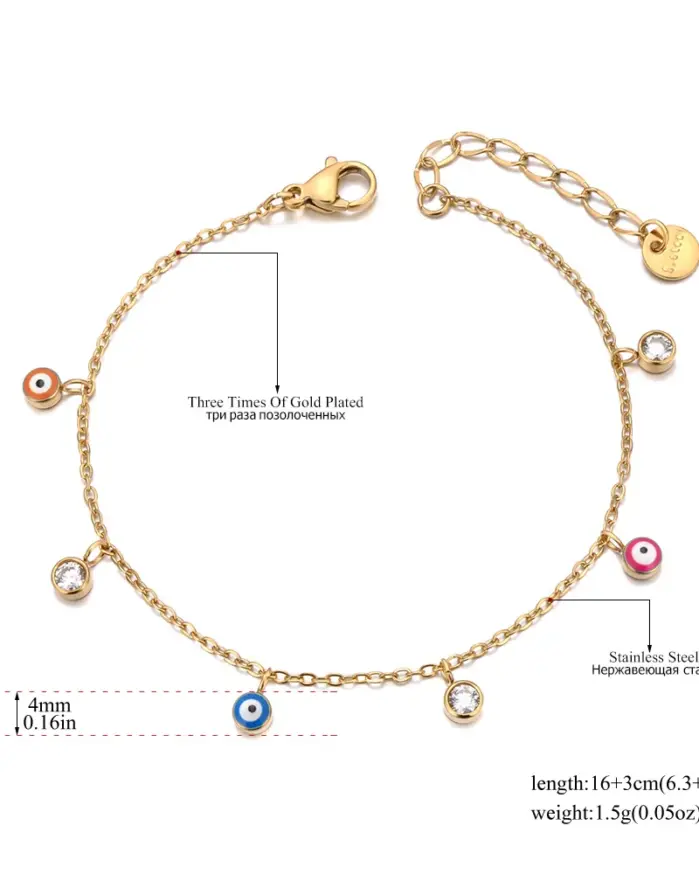 🧿 Pulsera "Mística Vintage" – Ojo Turco, Acero Inoxidable y Oro 18K (PVD) 2
