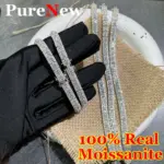 Pulsera de Moissanita Completa de Moda para Mujer y Hombre, Chapado en Plata de Ley 925, Color D, VVS1, Unisex, Pulsera de Moissanita de Lujo 1