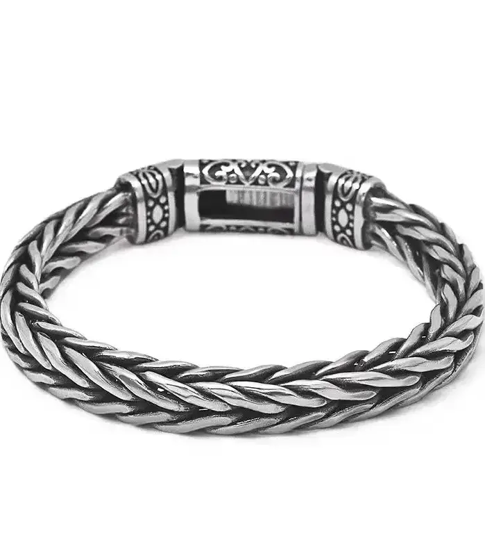 🦾 Pulsera "Thai Heritage Rope 5mm" – Plata Artesanal de Estilo Dominante 2