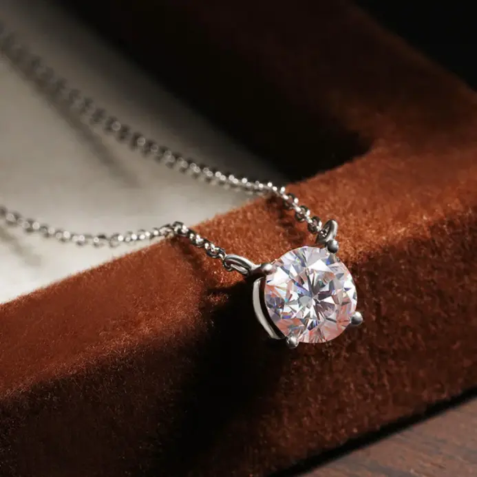KNOBSPIN D VVS1 Collares de moissanita para mujer Solitario Pandent Diamond GRA Certificado s925 Chapado en plata Collar delicado de 18 k 2