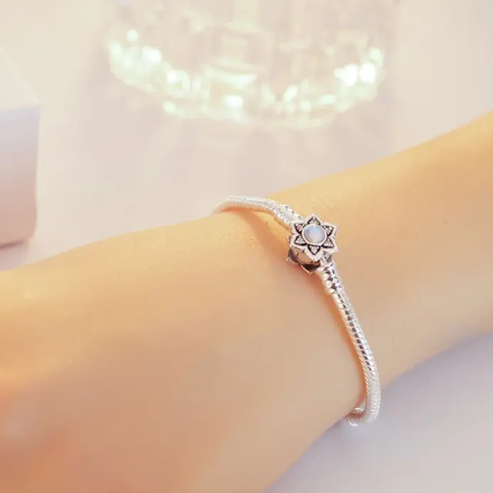 2025 nueva pulsera de plata 925 con plataforma de Buda, pulsera con asiento de loto para dijes originales, joyería de cuentas para mujer, fabricación de joyería DIY, regalo 2