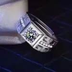 2 unids/set de anillos de pareja a juego con corazón de circón, anillo ajustable de boda de amor sin fin para siempre para mujeres y hombres, dije para el Día de San Valentín 3