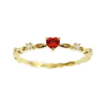 exquisito amor rojo CZ anillos de propuesta de compromiso para mujeres banda delgada estética joyería de moda femenina regalo de cumpleaños elegante 4