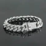 HNSP 12MM Lced Out pulsera de cadena de eslabones cubanos para hombres joyería de accesorios de Hip Hop 5
