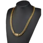 Cadena cubana duradera premium chapada en oro de 18 quilates de 14 mm y 5 capas 4