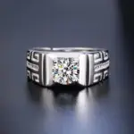 2 unids/set de anillos de pareja a juego con corazón de circón, anillo ajustable de boda de amor sin fin para siempre para mujeres y hombres, dije para el Día de San Valentín 4