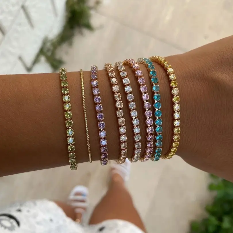 ✨ Pulsera Tennis "Gema Natal" – Ajustable y Personalizada con Circonia 3