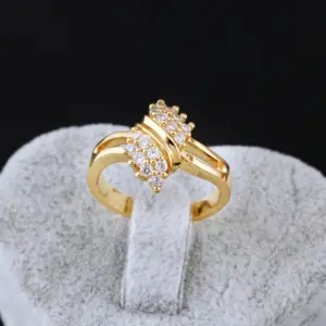 100% Anillos de Mujer con dije de diamante de oro de 14 quilates para Mujer, Aros irregulares de compromiso bohemio para Mujer, joyería de oro de 14 K 1