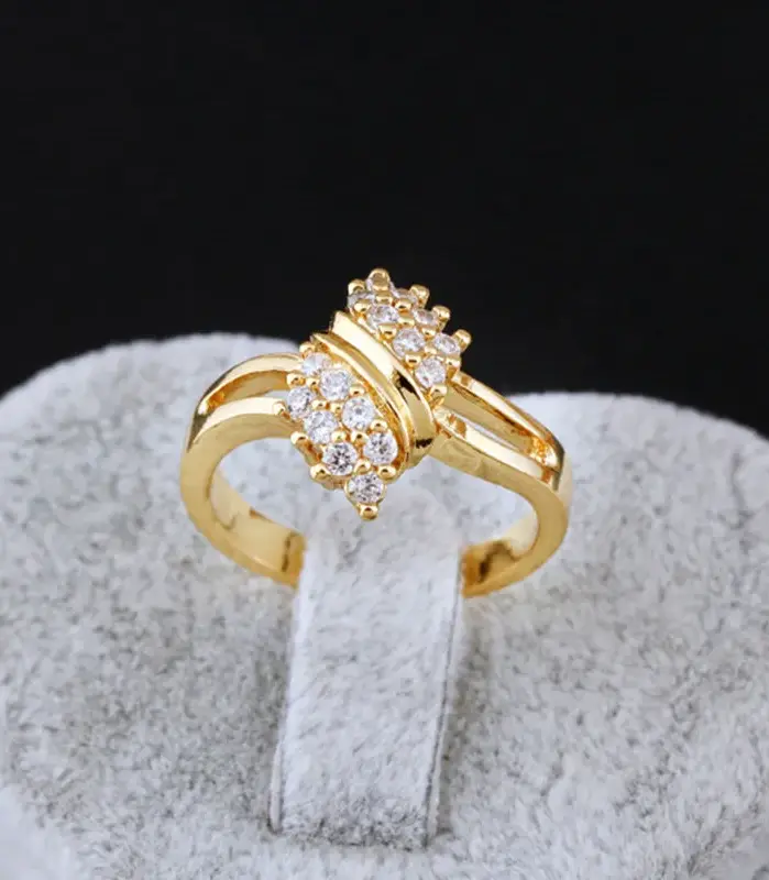100% Anillos de Mujer con dije de diamante de oro de 14 quilates para Mujer, Aros irregulares de compromiso bohemio para Mujer, joyería de oro de 14 K 1