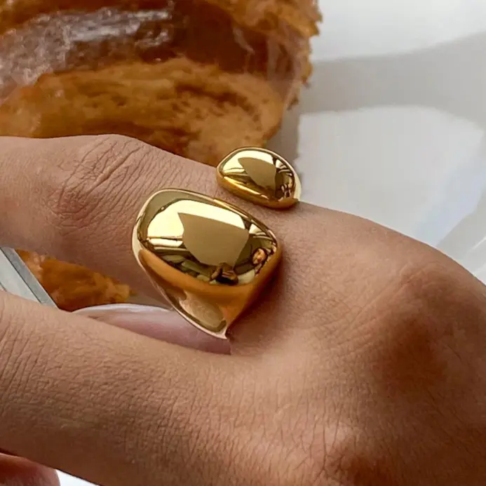 Uworld-Anillo minimalista de acero inoxidable 316L INS, alta calidad, resistente al agua, Metal, Color dorado y plateado, joyería para dedo 1