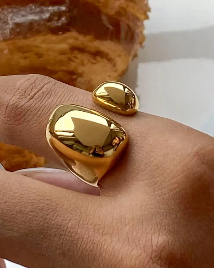 Uworld-Anillo minimalista de acero inoxidable 316L INS, alta calidad, resistente al agua, Metal, Color dorado y plateado, joyería para dedo 1
