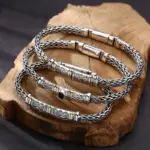 🌿 Pulsera "Tang Dynasty Legacy" – Plata Retro de 5mm 1