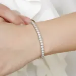 Joyería chapada en plata, pulsera de tenis de 17CM, 19CM y 21CM, regalo de aniversario de Zirconia, brazalete de plata de ley auténtica para mujer 4