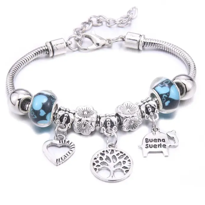 2026 nueva pulsera y brazaletes con dijes, joyería, pulseras de cuentas de corona de mariposa blanca, pulseras de marcas aptas para mujeres y niñas, regalo de amistad 2