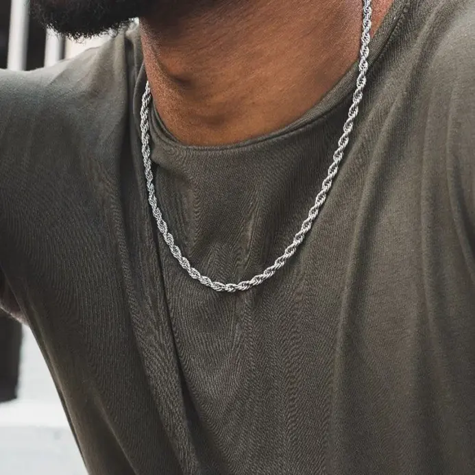 cadena de cuerda clásica, collar para hombres de ancho 2/3/4/5 MM, collar de cadena cubana Figaro de acero inoxidable para hombres y mujeres, joyería 1