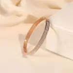 Pulsera de circón para mujer, accesorio de joyería de acero inoxidable a la moda, conjunto de pulsera de lujo 3